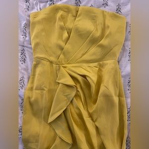NWOT Edit White Closet yellow strapless asymmetrical cocktail dress size 10/M